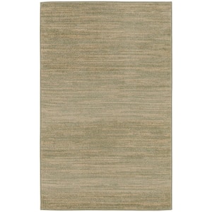 Essentials 3 ft. x 5 ft. Green Gold Abstract Contemporary Indoor/Outdoor Area Rug