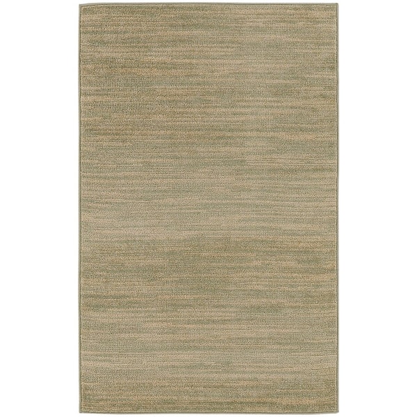 Nourison Essentials 3 ft. x 5 ft. Green Gold Abstract Contemporary Indoor/Outdoor Area Rug