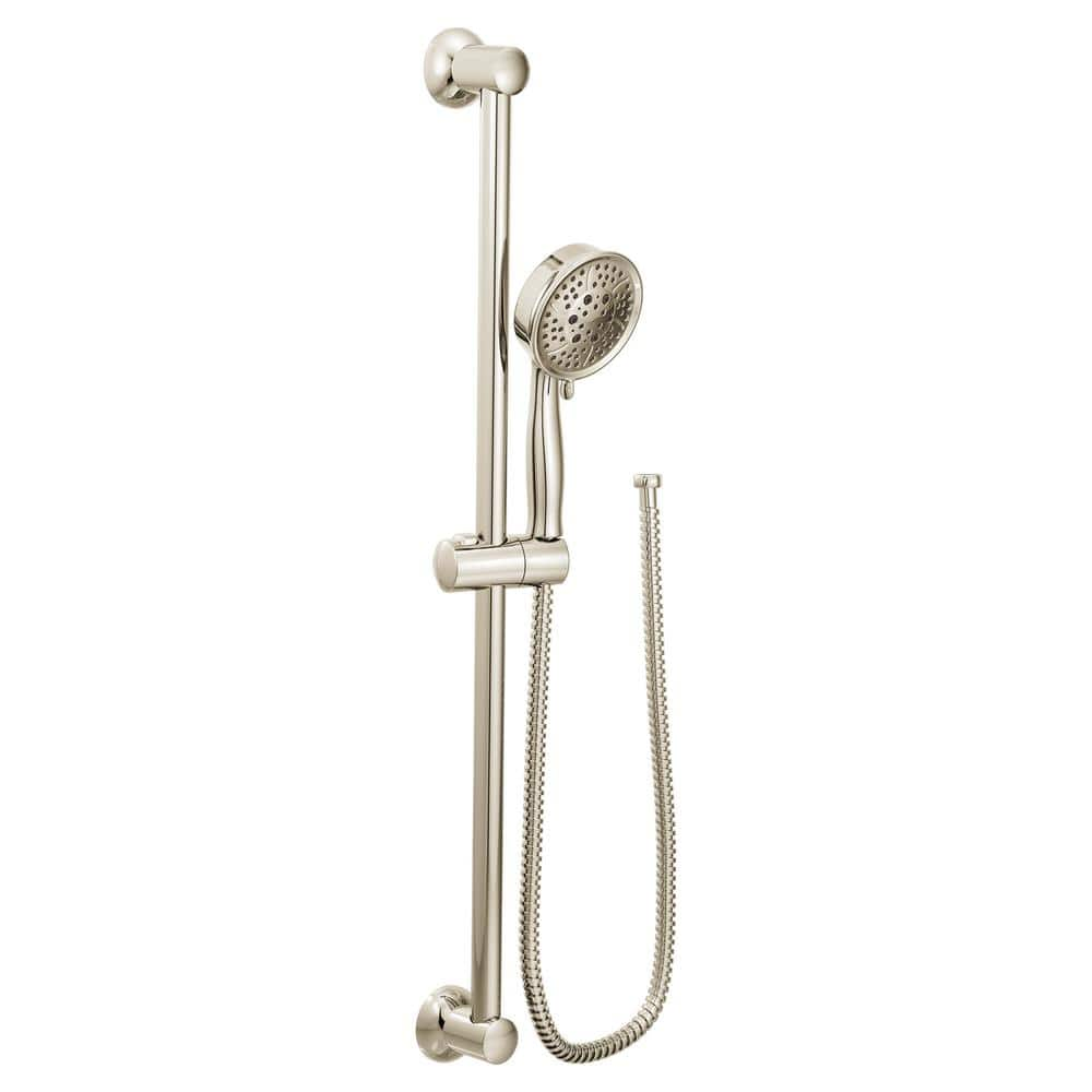 MOEN 4 Spray Eco Performance Handheld Handshower With Slide Bar In   Polished Nickel Moen Wall Bar Shower Kits 3667epnl 64 1000 