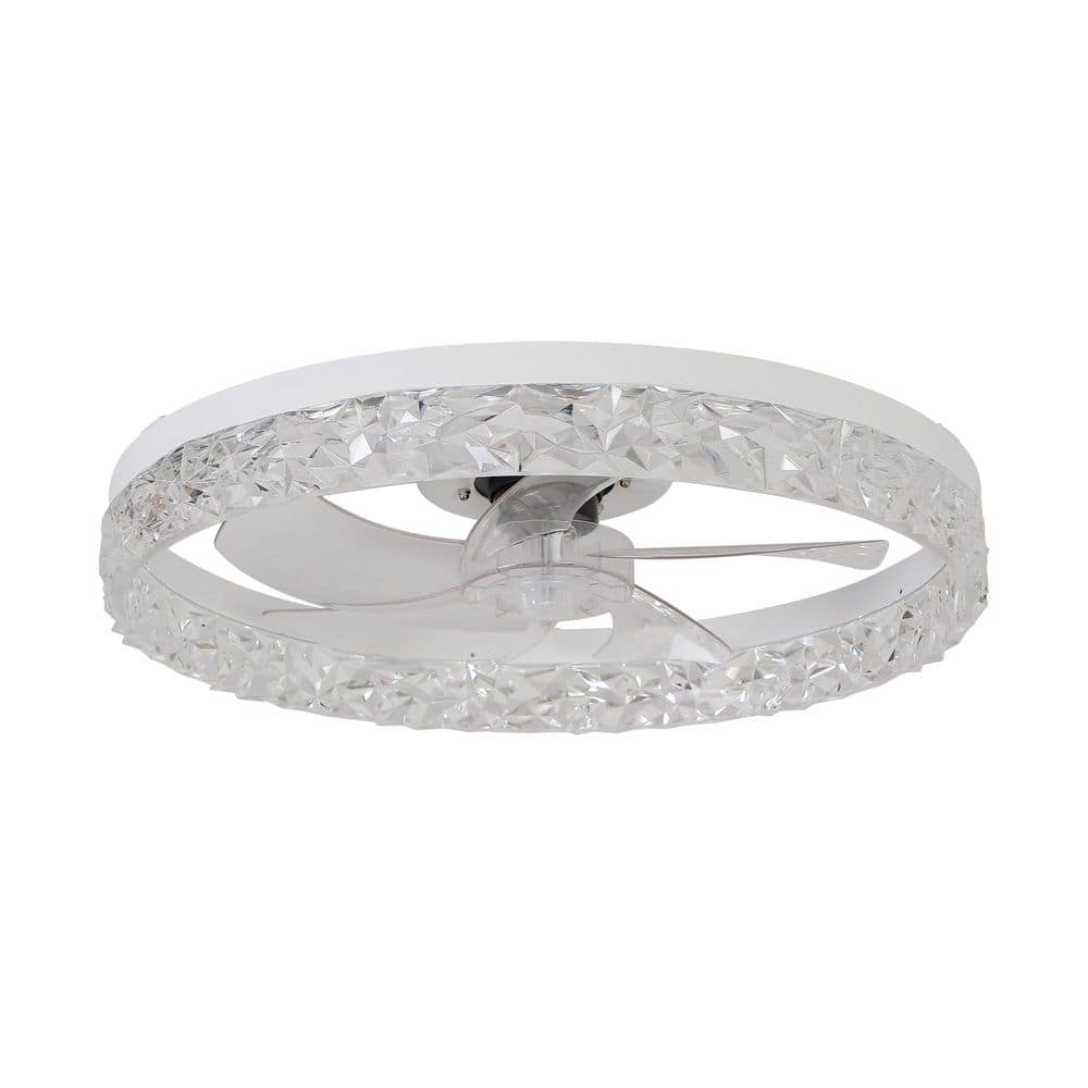 19.7 in. Modern Indoor White Low Profile Ceiling Fan Flush Mount Ceiling Fan Light with Integrated LED price history on PriceWatchPro