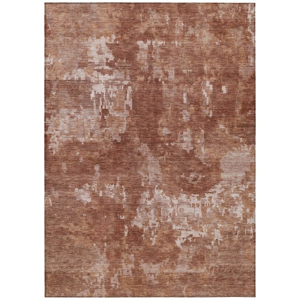 Chantille Machine Washable Indoor/Outdoor Abstract ACN2361 Copper 9 ft. x 12 ft. Area Rug