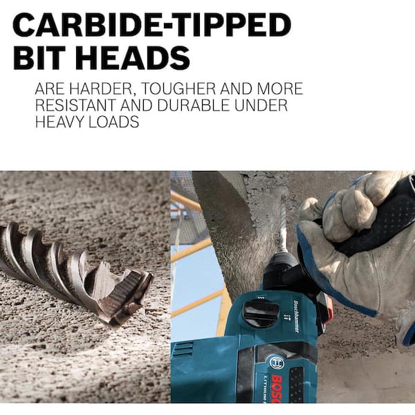 Bosch Bulldog 5-Piece Carbide Masonry Drill Bit for SDS-Plus Drill