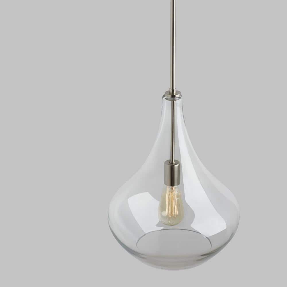Mora Vintage Dome Pendant in Brushed Nickel with Glass Shade