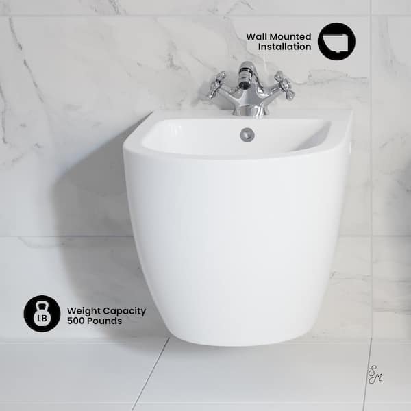 Swiss Madison St. Tropez Wall Hung Elongated Bidet in Glossy White