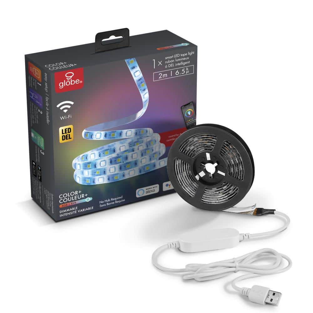 2m USB RGB Smart WiFi Strip Light TV Backlight Work with Alexa Google Home Party 