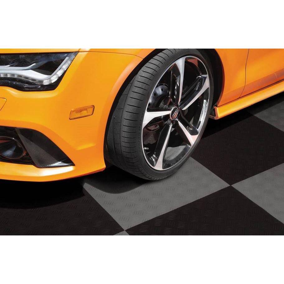 Light Gray Diamond Pattern Interlocking PVC Garage Floor Tiles