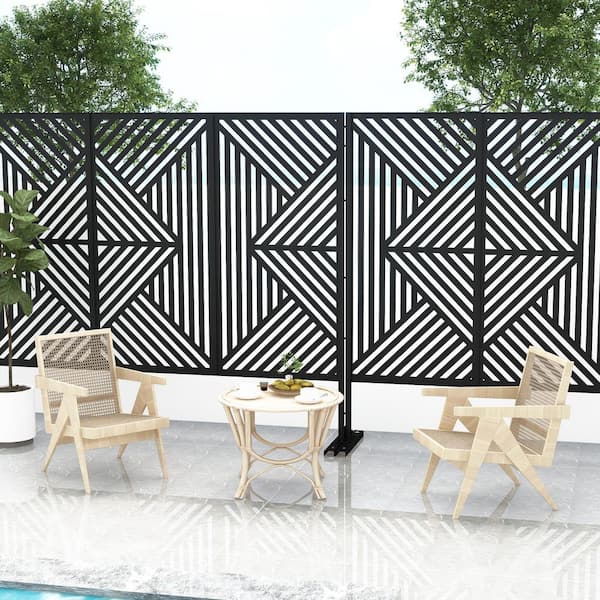 Lirago White 3-Panel Outdoor/Indoor Room Divider Privacy Screen