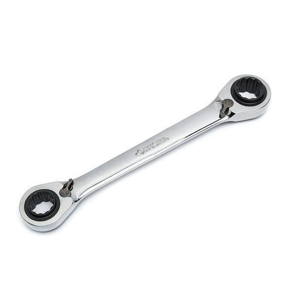 Husky Quad-Drive 7/16 in. x 1/2 in. and 5/16 in. x 3/8 in. Ratcheting Wrench