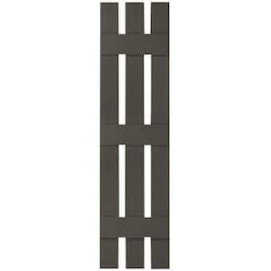 12 in. x 72 in. Lifetime Vinyl TailorMade Three Board Spaced Board and Batten Shutters Pair Musket Brown