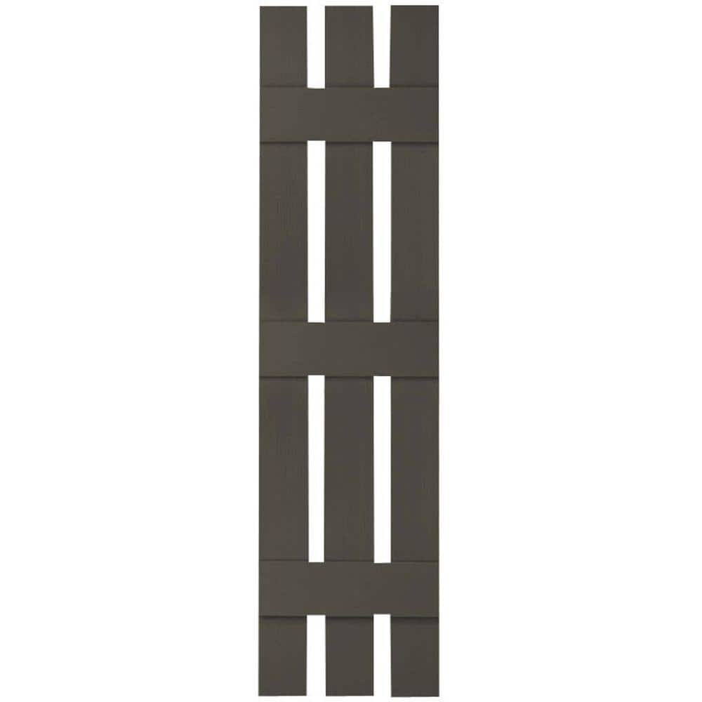12 in. x 81 in. Lifetime Vinyl Custom Three Board Spaced Board and Batten Shutters Pair Musket Brown price history on PriceWatchPro