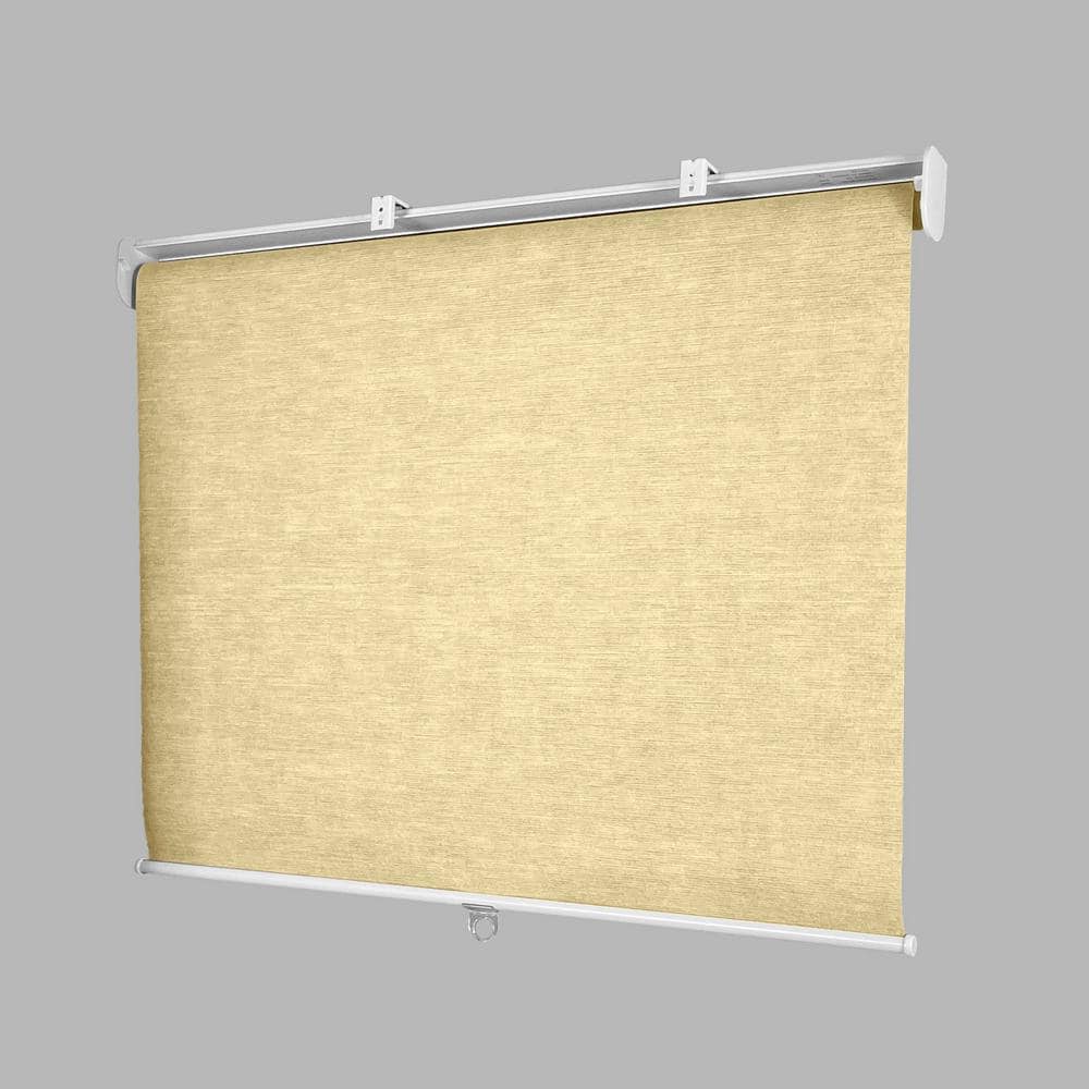 Sand Natural Weave Cordless Roller Shades 34.5"W x 48"H