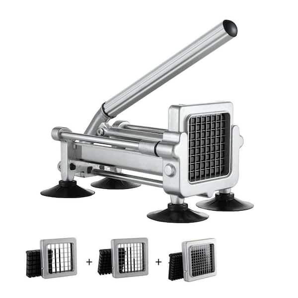 Manual Potato Cutter Chopper, French Fry Cutter, Potato Slicer with 1/2" 3/8" 1/4" Stainless Steel Blades