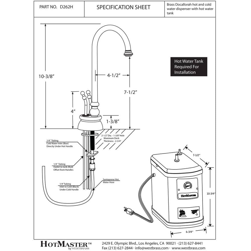 Polished Chrome 10" Double Handle Hot and Cold Water Dispenser