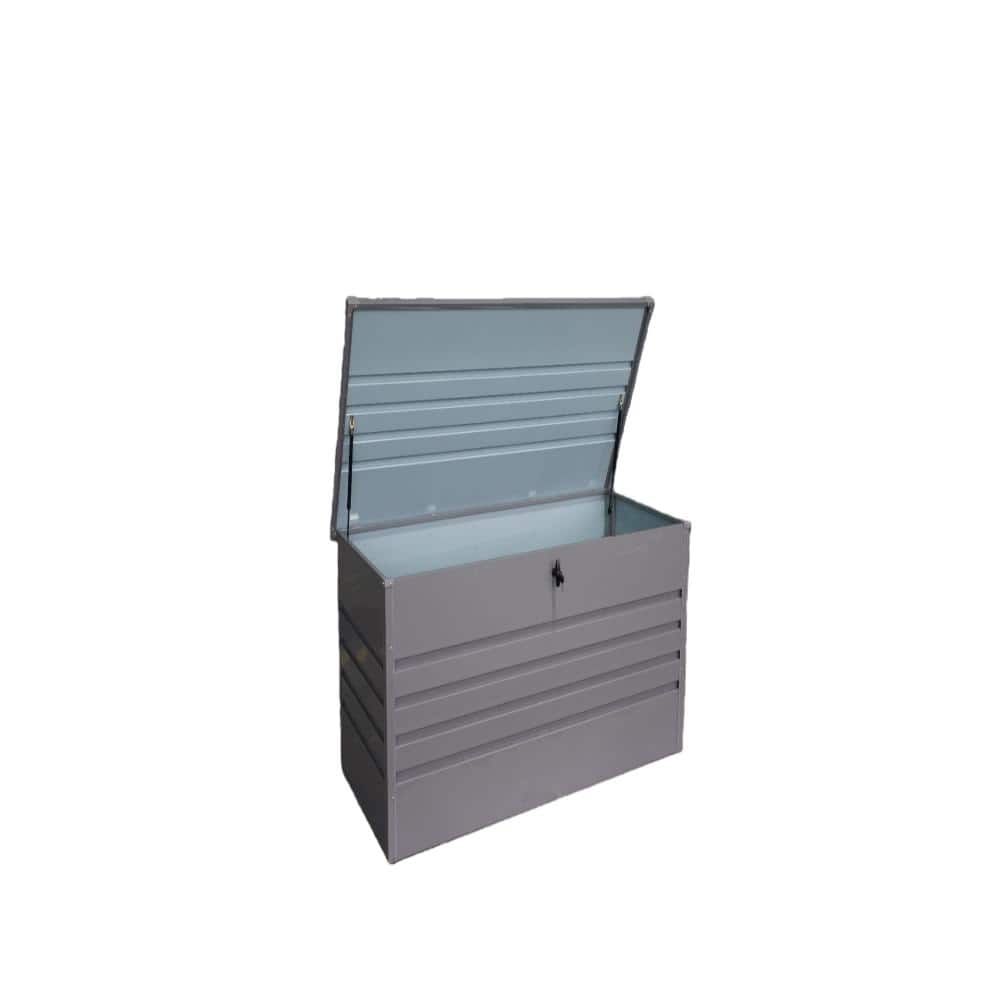 70.4 in Light Gray  Metal Outdoor Deck Box with Lockable Storage Containers for Patio price history on PriceWatchPro