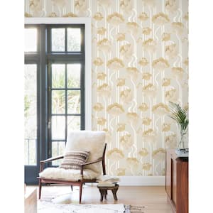 Shirley Neutral Deco Floral Peel and Stick Wallpaper