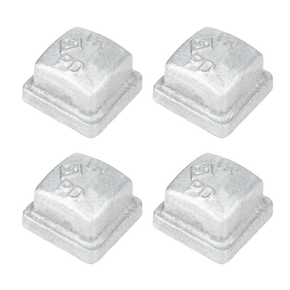 1/2 in. Galvanized Iron Square Cap (4-Pack) price history on PriceWatchPro