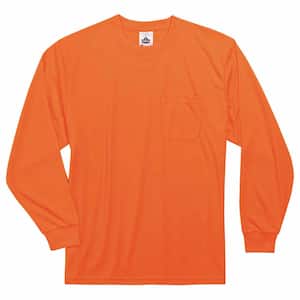 GloWear 8091 Small Hi Vis Orange Long Sleeve T-Shirt
