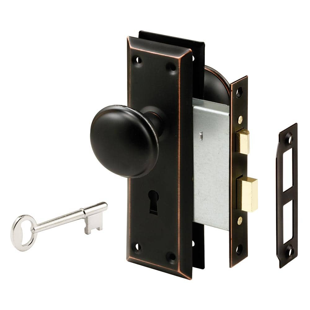 Prime-Line Steel, Classic Bronze, Interior Door Lock Lock-Set E 2495 - The  Home Depot