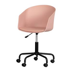 Flam Plastic Swivel Chair in Pink and Black Armless