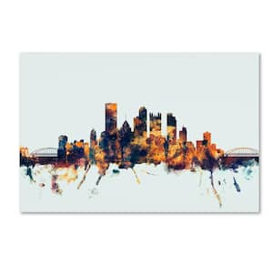 Trademark Fine Art Pittsburgh PA Skyline Blue by Michael Tompsett