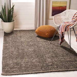 Natural Fiber Brown 4 ft. x 4 ft. Woven Crosstitch Square Area Rug