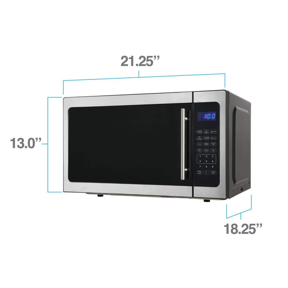 Avanti 1.5 Cu Ft Silver Stainless Steel Countertop Microwave for RV