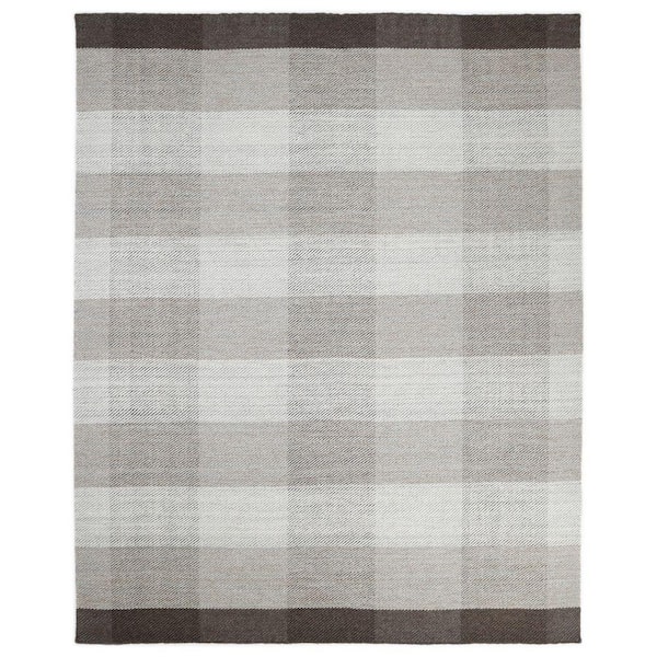 Carrie Flatweave Checkered Brown 5 ft. x 8 ft. Hand Woven Area Rug