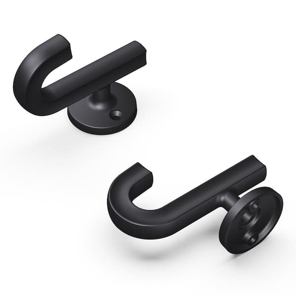 HICKORY HARDWARE Woodward 1-1/8 in. Matte Black Hook (5-Pack)