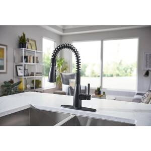 Springvale Single-Handle Pull-Down Sprayer Kitchen Faucet with Reflex and Power Boost in Matte Black