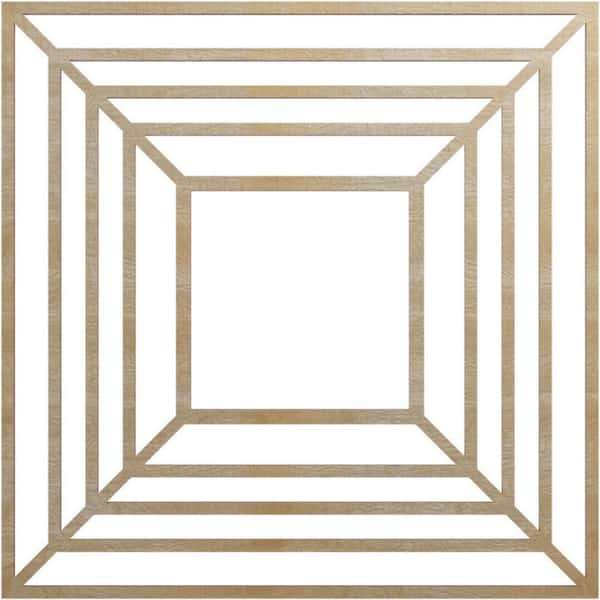 Ekena Millwork 24 in. x 24 in. x 1/4 in. Raven Wood Fretwork Pierced Ceiling Medallion, Birch