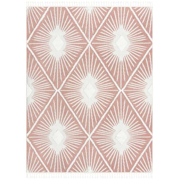 Unique Loom Boho Lilah Pink 7 ft. 10 in. x 10 ft. Area Rug