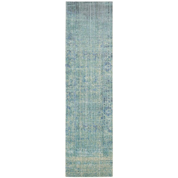 SAFAVIEH Mystique Green/Multi 2 ft. x 8 ft. Border Runner Rug