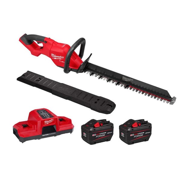 M18 FUEL 18V 24 in. Brushless Cordless Battery Powered Hedge Trimmer with (2) 12.0 Ah FORGE Battery, Super Charger