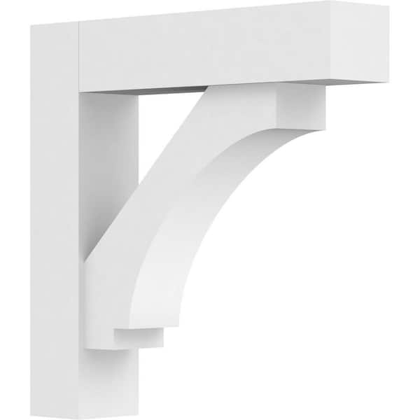 Ekena Millwork Standard Imperial 3 in. W x 14 in. H x 14 in. D Signature Urethane Polyurethane Bracket With Block Ends
