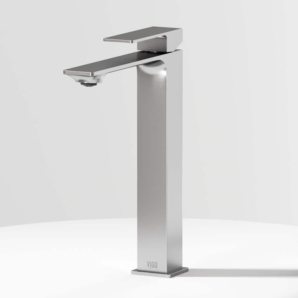 Dunn Brushed Nickel Tall Vessel Bathroom Faucet