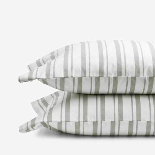 Company Kids by The Company Store Company Kids Stripe Gray Organic Cotton Percale Standard Pillowcase (Set of 2)