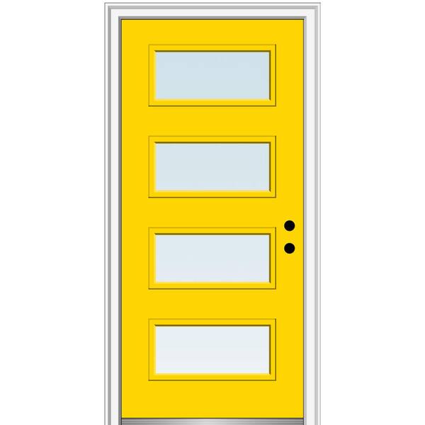 MMI Door 32 in. x 80 in. Celeste Low-E Glass Left-Hand Inswing 4-Lite Clear Painted Steel Prehung Front Door