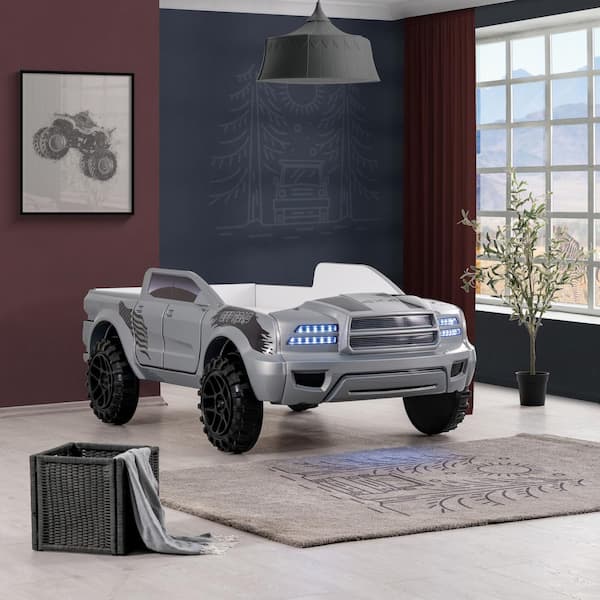 Furniture of America Justin Gray Twin Rugged Pick-Up Truck Kids
