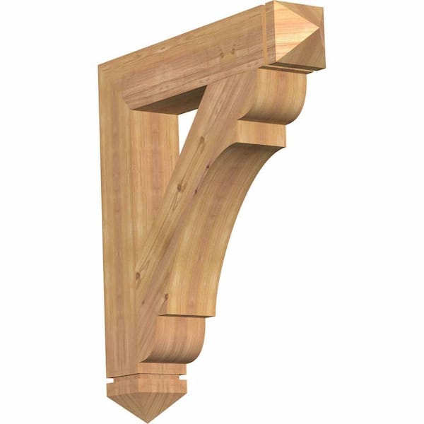 Ekena Millwork 5-1/2 in. x 36 in. x 32 in. Western Red Cedar Olympic Arts and Crafts Smooth Bracket
