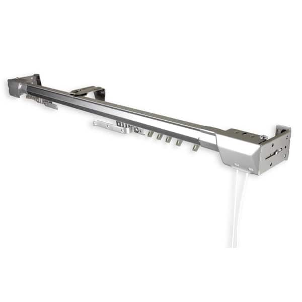 Heavy Duty 48 in. - 84 in. Traverse Curtain Rod in Silver