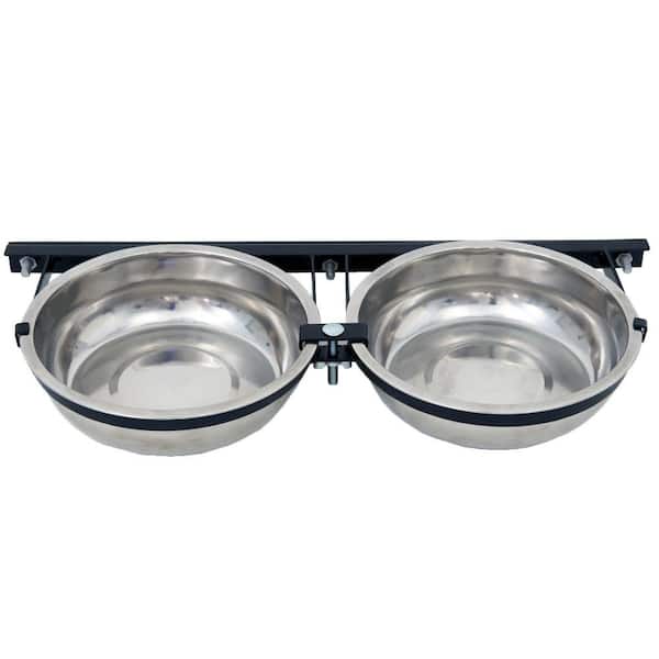 Pet Essentials 10 in. x 21.5 in. Stainless Steel Dog Bowl Set