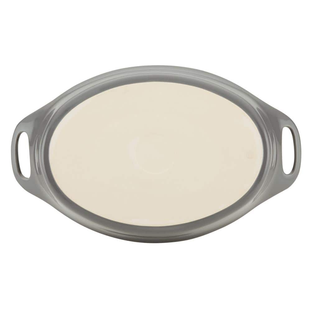 Gray Ceramic 2.5-Qt. Oval Baker with Handles