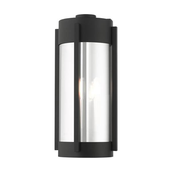 Livex Lighting Sheridan 3 Light Black With Brushed Nickel Candles Outdoor Wall Sconce 22383 04 The Home Depot - Brushed Nickel Candle Wall Sconces