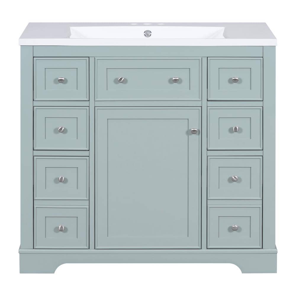 36 in. W x 18 in. D x 34.5 in. H Freestanding Single Sink Bath Vanity in Gr