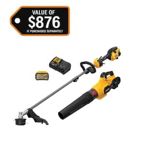 FLEXVOLT 60V MAX Cordless Battery Powered String Trimmer & Blower Combo Kit with (1) FLEXVOLT 3 Ah Battery & Charger