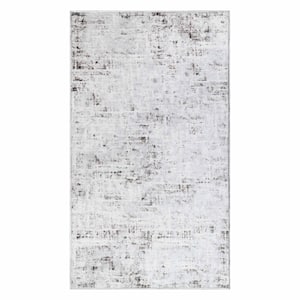 Acer Charcoal 5 ft. x 7 ft. Transitional Abstract Polyester Area Rug