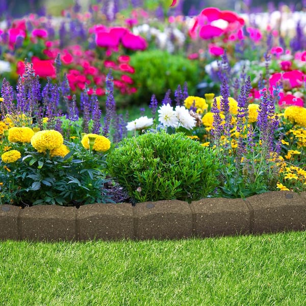 Vigoro Roman Stone 4 ft. Earth Rubber Garden Edging MT5001675