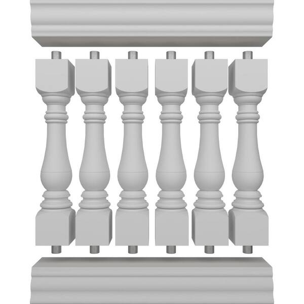 Ekena Millwork Fiberthane Bradford Balustrade 36 in. L x 38 in. H Fiberglass Railing Kit