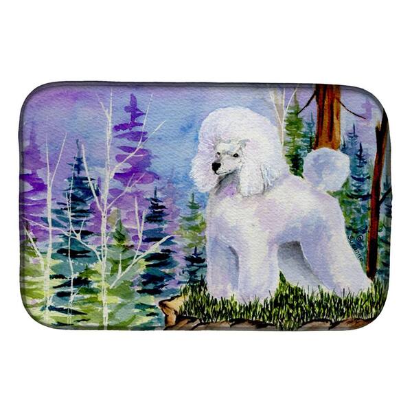 Caroline's Treasures 14 in. x 21 in. Multicolor White Standard Poodle  Spring Dish Drying Mat CK1279DDM - The Home Depot