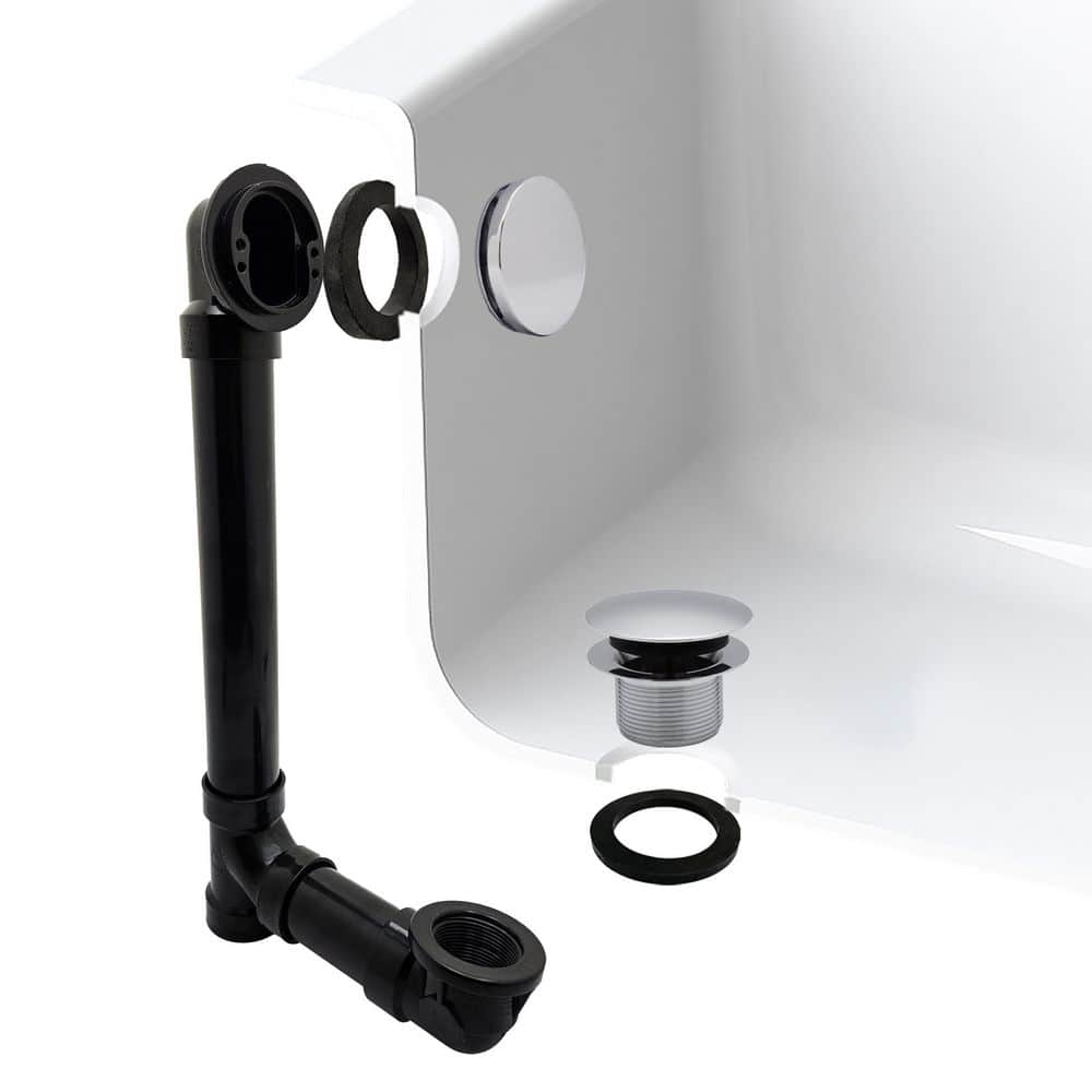 12 in. & 4 in. Bath Waste & Overflow with Tip-Toe Drain Plug and Illusionary Cover - Sch. 40 ABS Pipe, Polished Chrome price history on PriceWatchPro